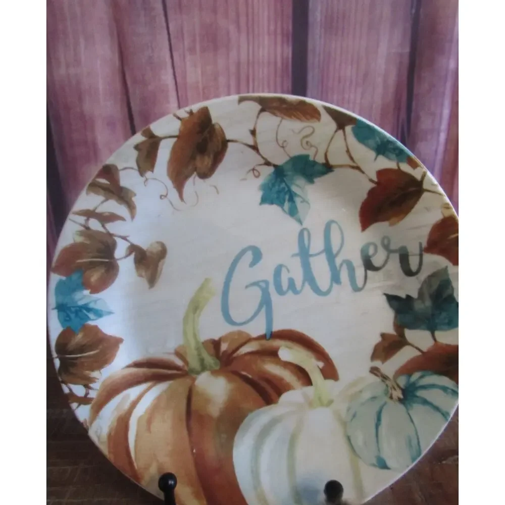 Royal Norfolk Gather Pumpkin Fall Salad Plates 7.5